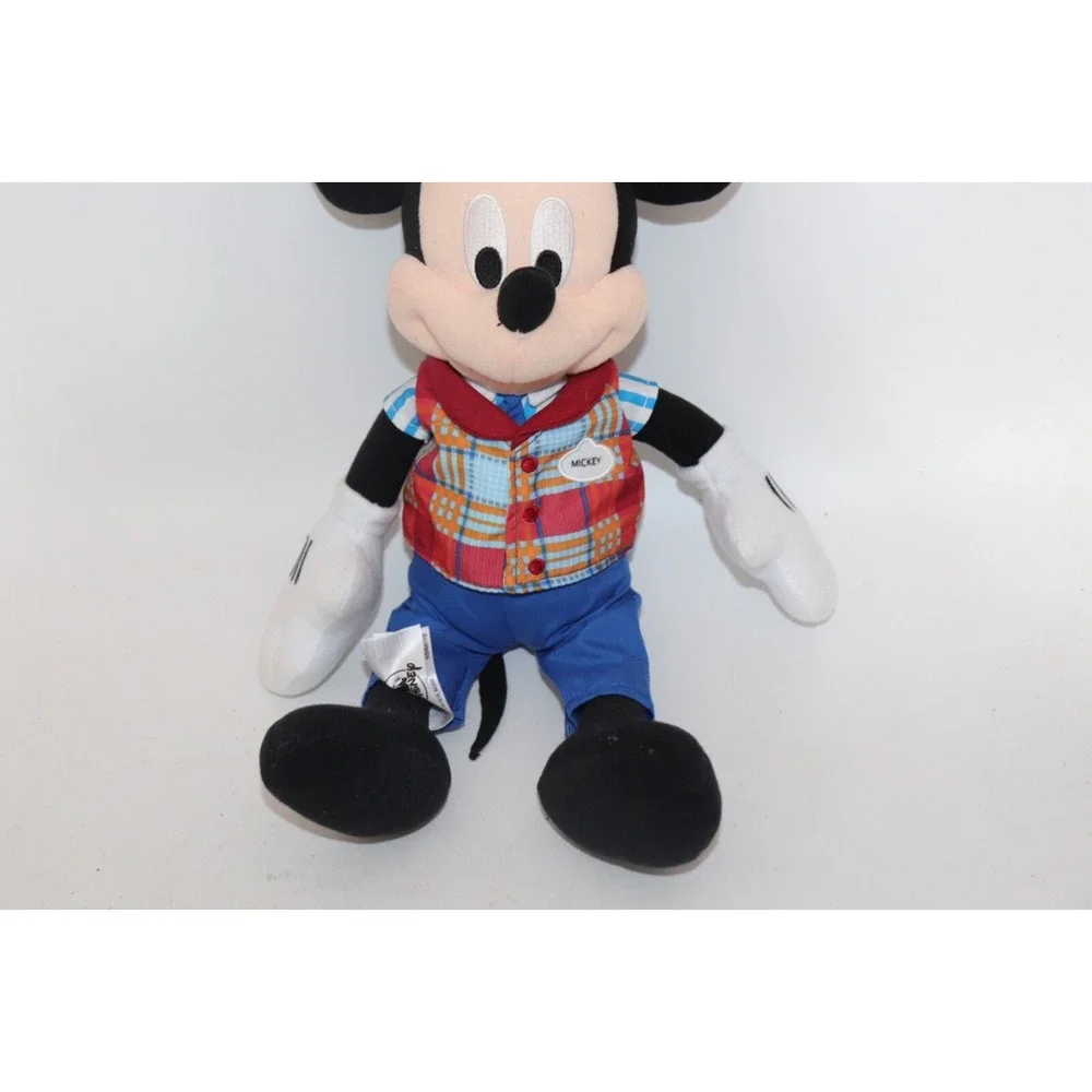 Mickey Mouse Plush Disney Parks Cast Member Plaid Vest Striped Shirt 15